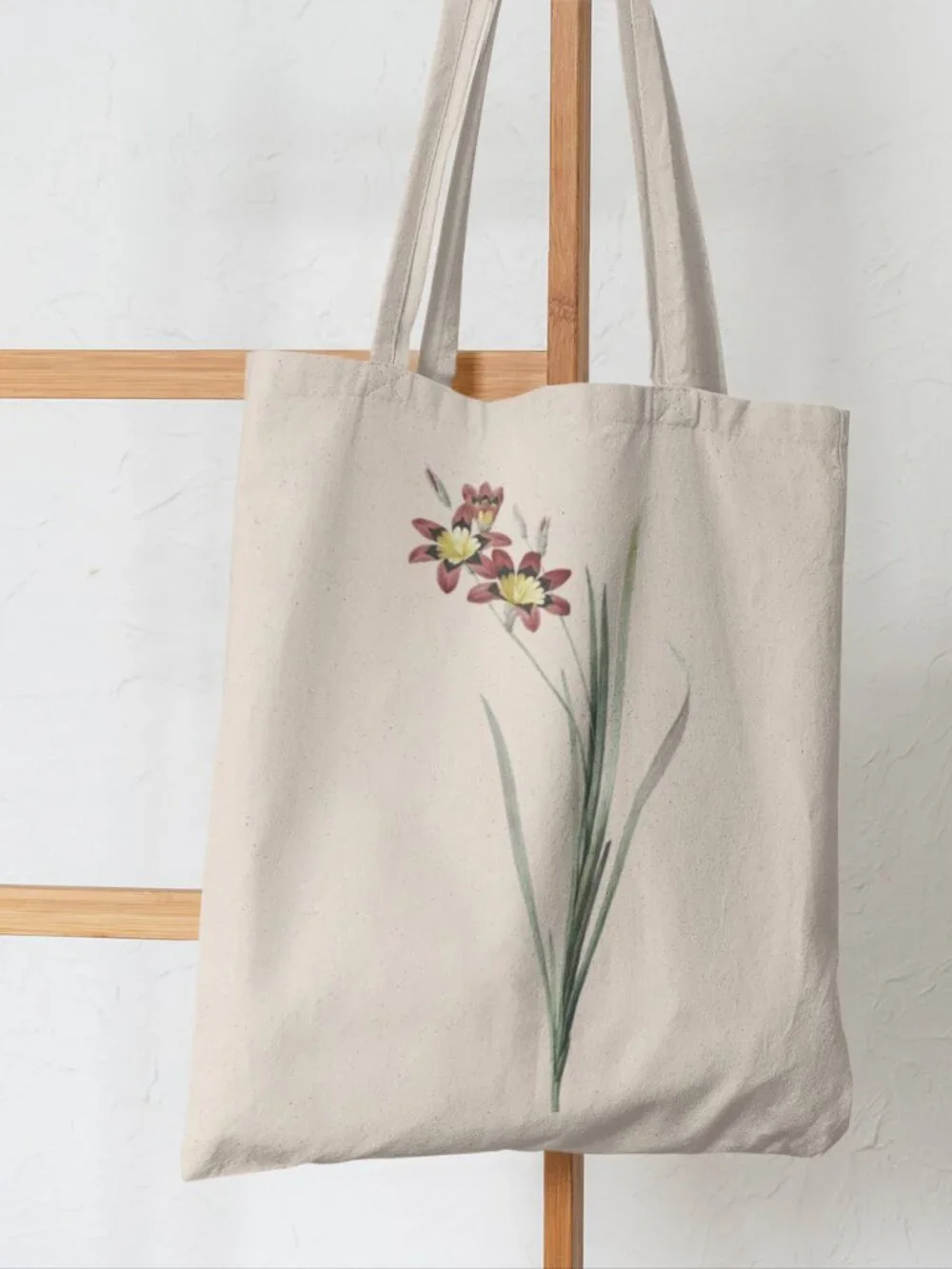 Tricolor Ixia Vintage Floral Print Graphic Canvas Tote Bag